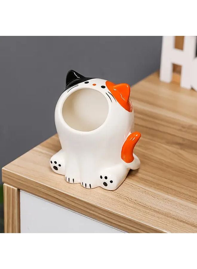 منفضة سجائر القط الأصفر العتيقة اللطيفة من الزجاج والسيراميك حرفة لتزيين طاولة القهوة في غرفة المعيشة هدية - Image 4